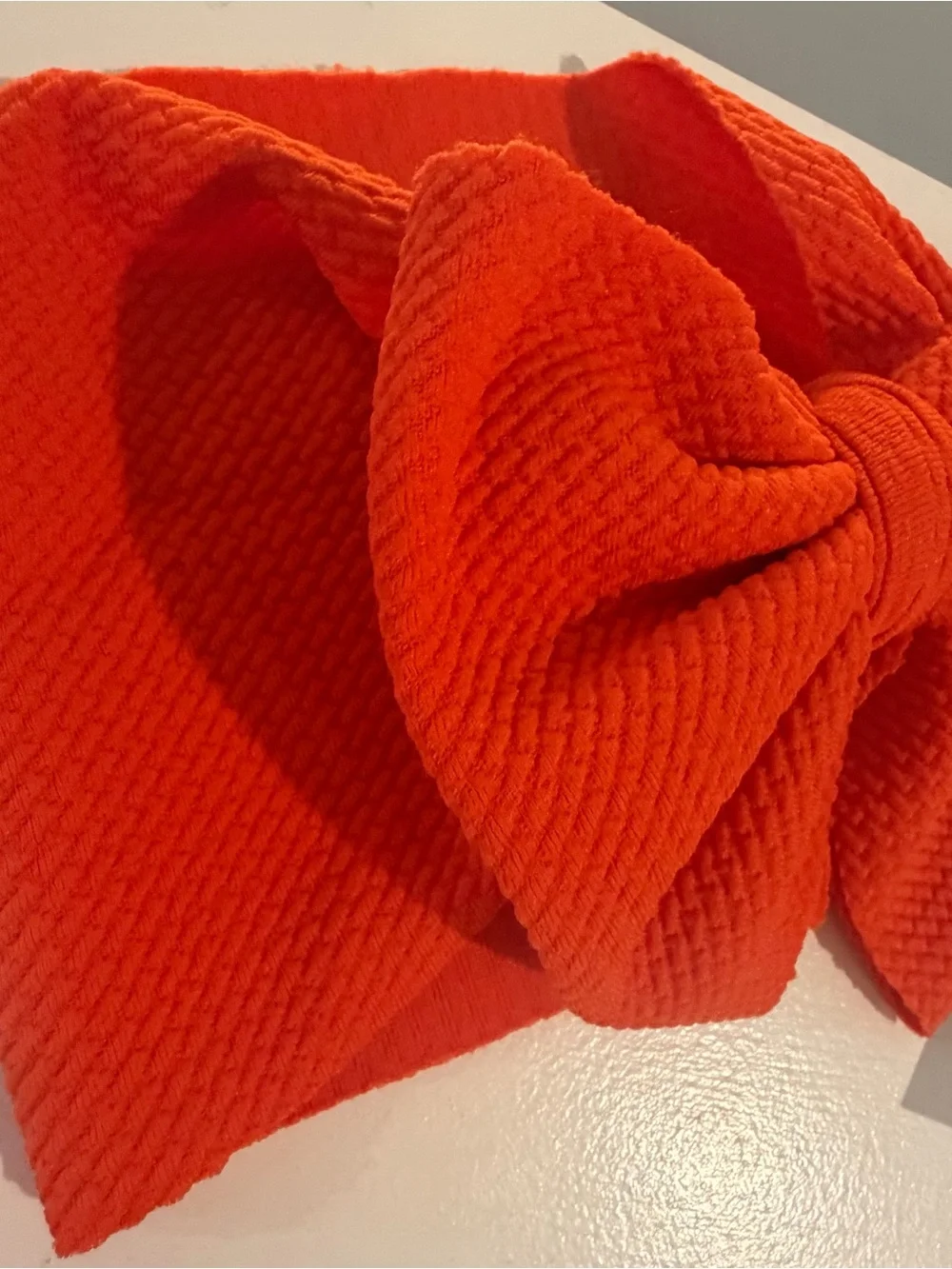 Orange Knit Big Bow Headwrap